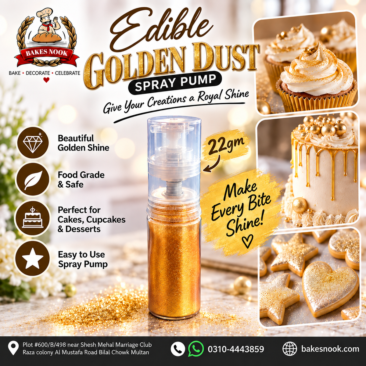 Edible Golden Dust Spray 22gm