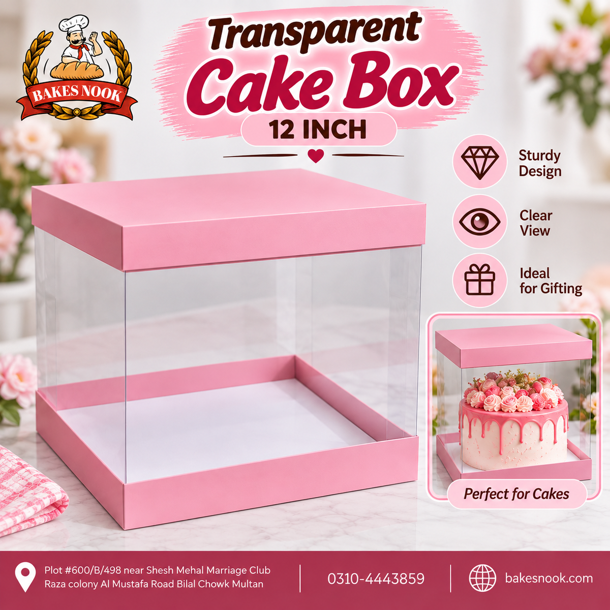 Transparent Cake Box 12INCH
