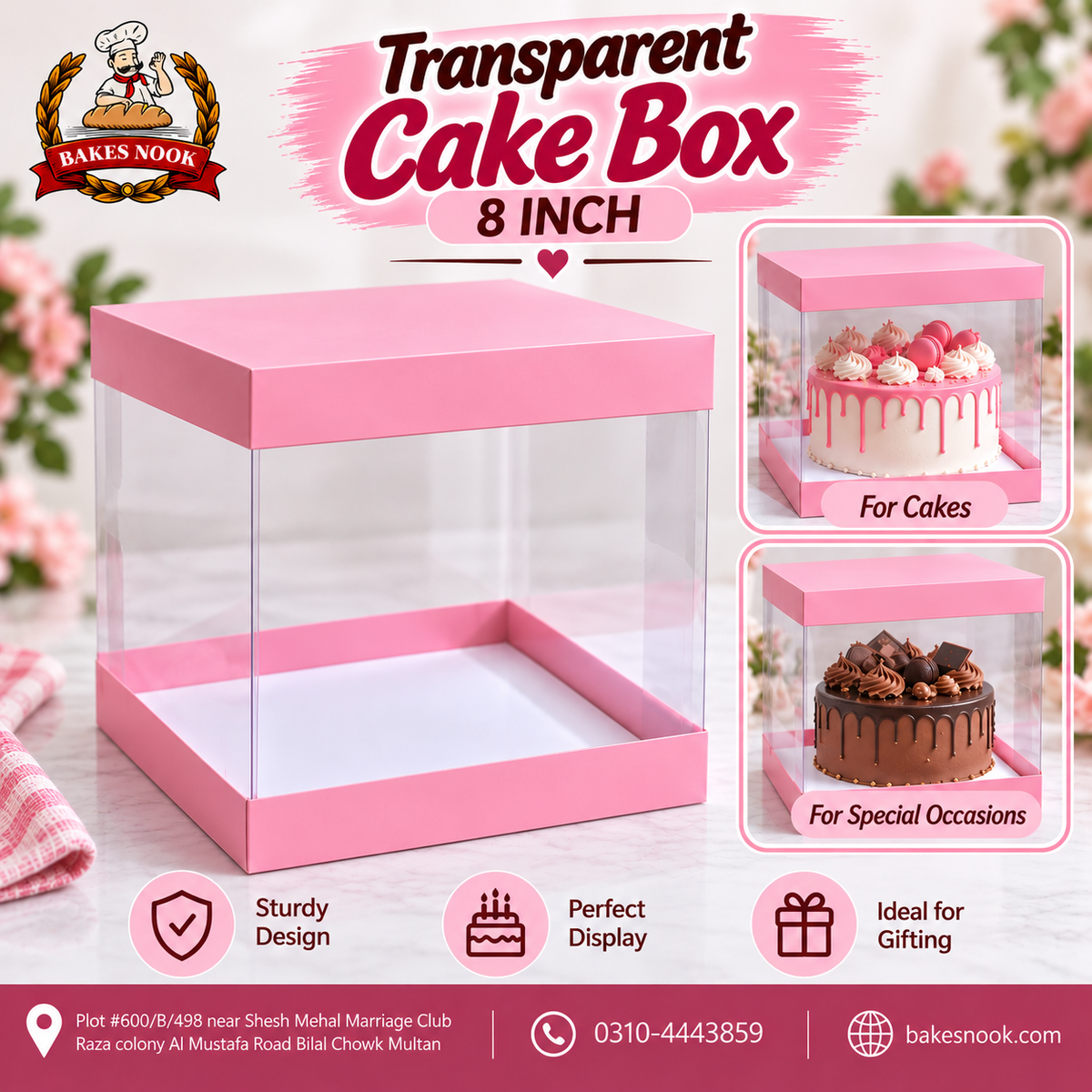 Transparent Cake Box 8INCH