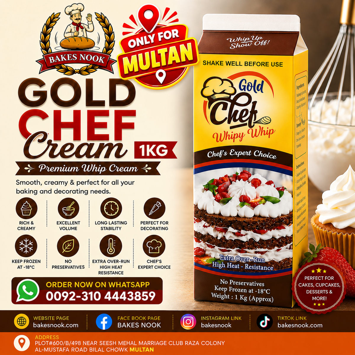 Golden Chef Cream 1kg ONLY FOR MULTAN