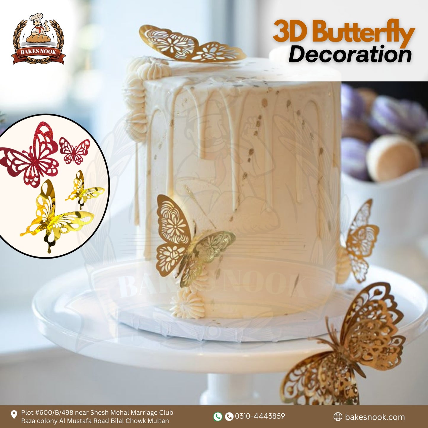 3D Butterfly Decorations by BakesNook (12 pcs)