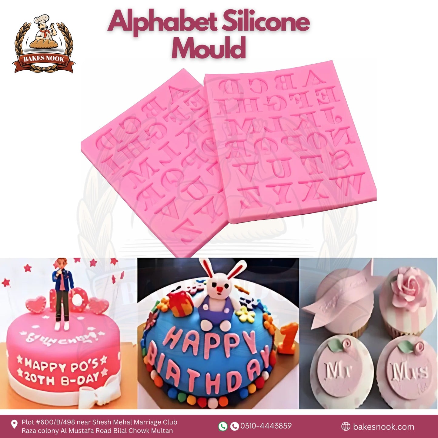 Alphabet Silicone Fondant Mould by BakesNook