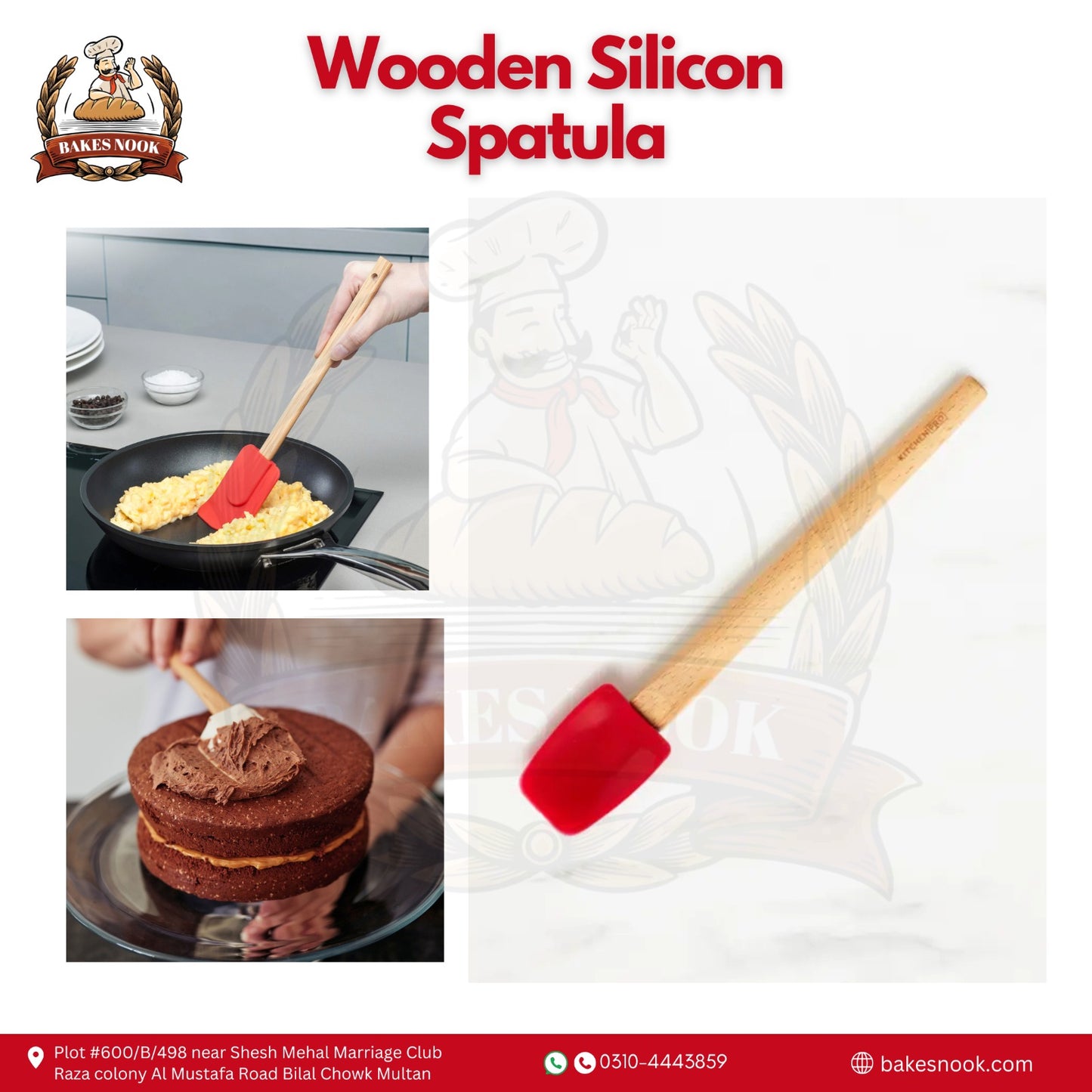 Wooden Silicone Spatula by BakesNook