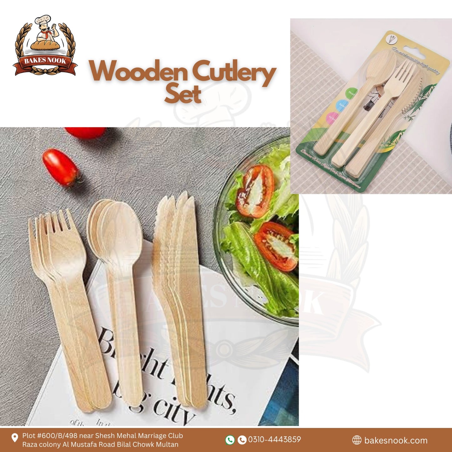 Wooden Cutlery Set by BakesNook
