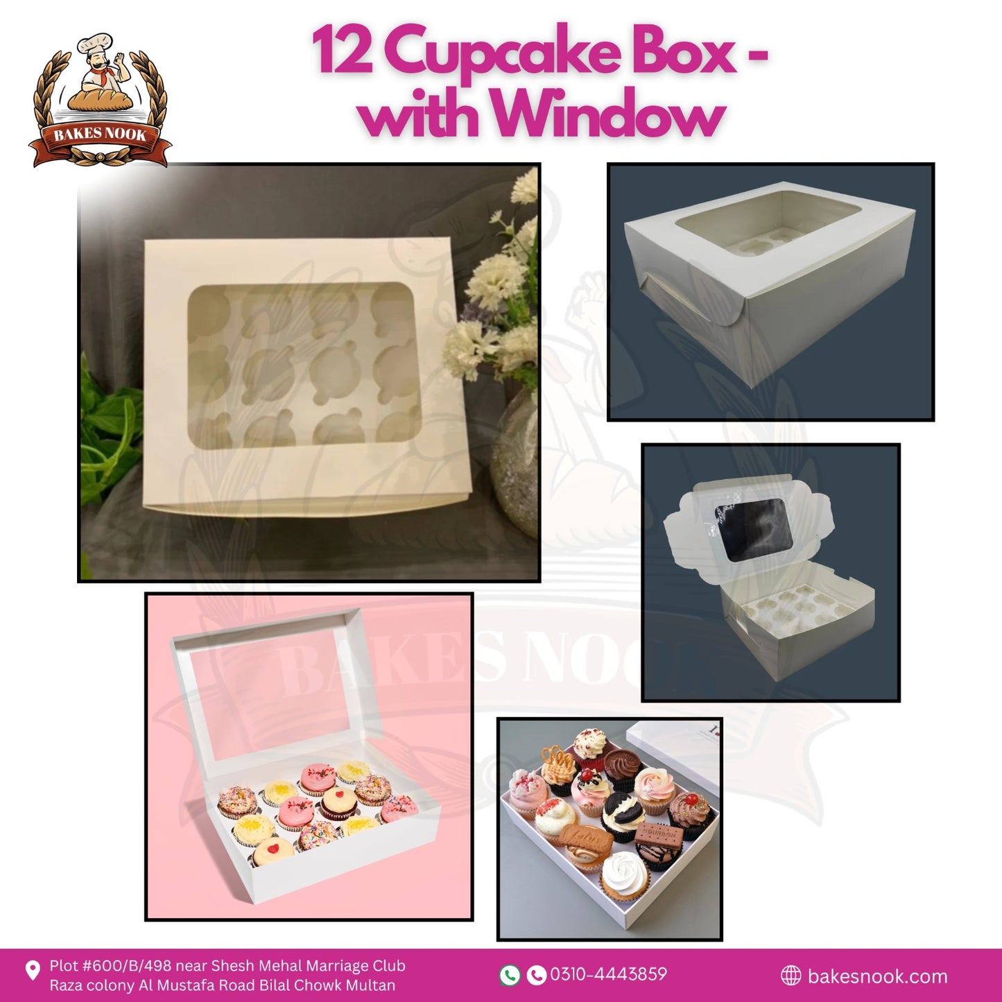 12 Cupcake Box with Window by BakesNook