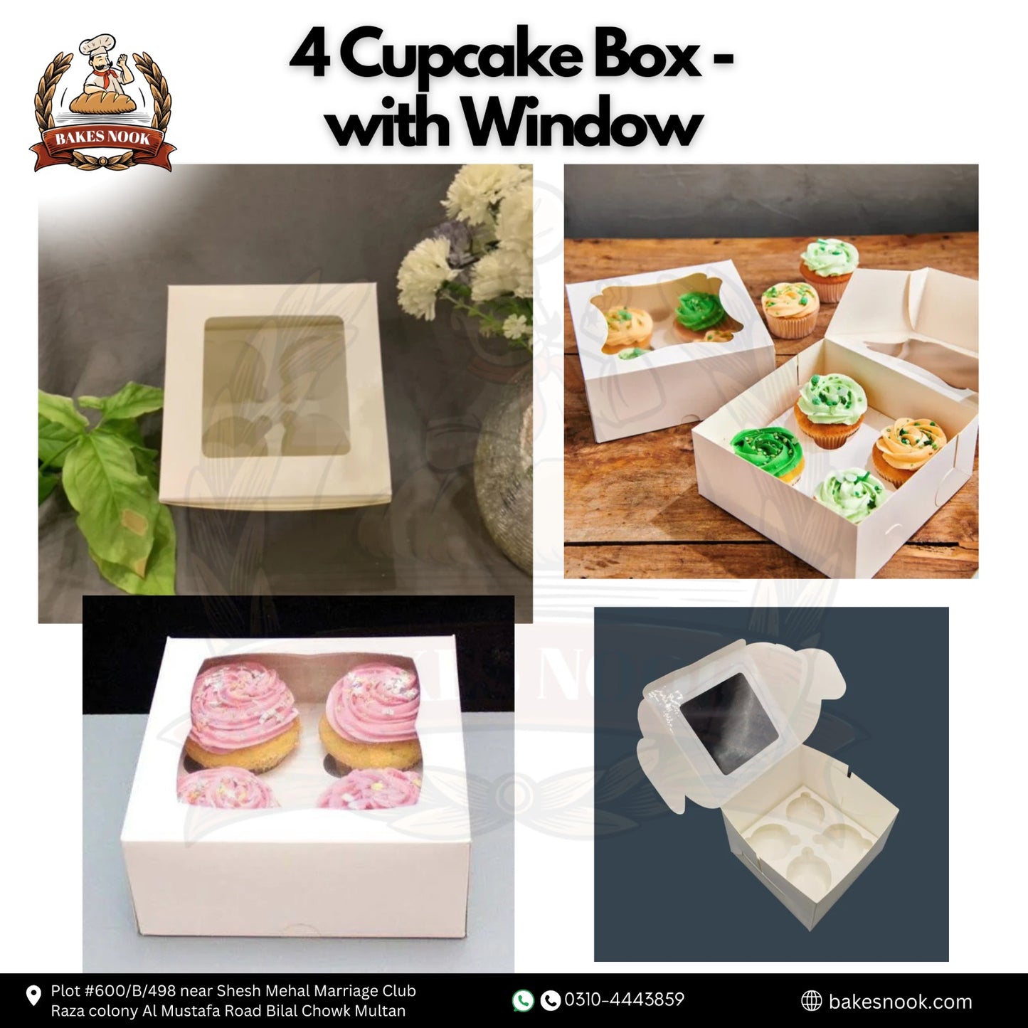 4 Cupcake Box with Window by BakesNook