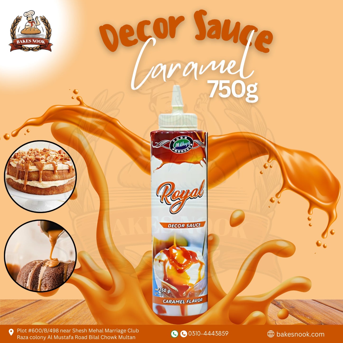 BakesNook’s Caramel Decor Sauce (750g)