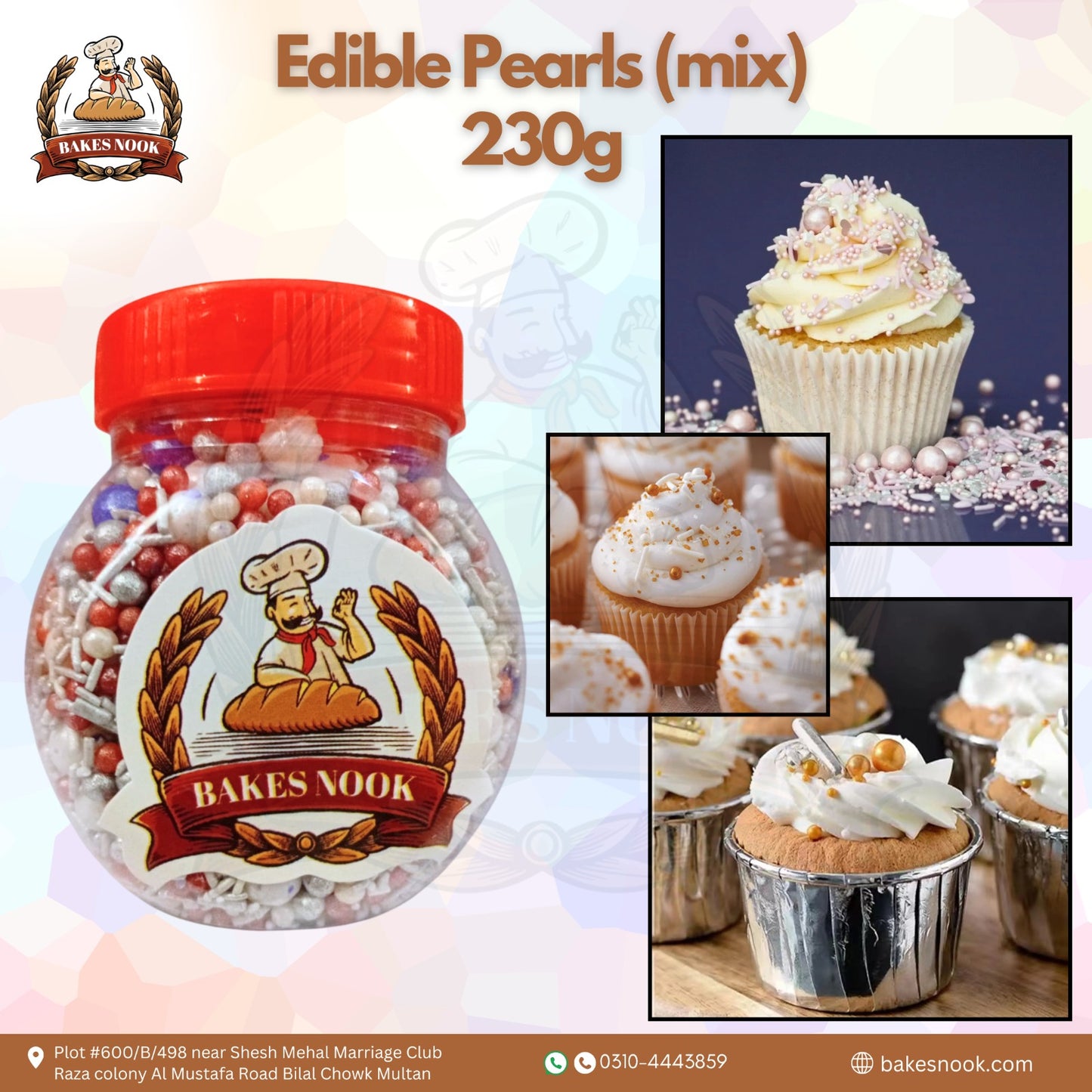 Edible Pearls by BakesNook (230g Mix)