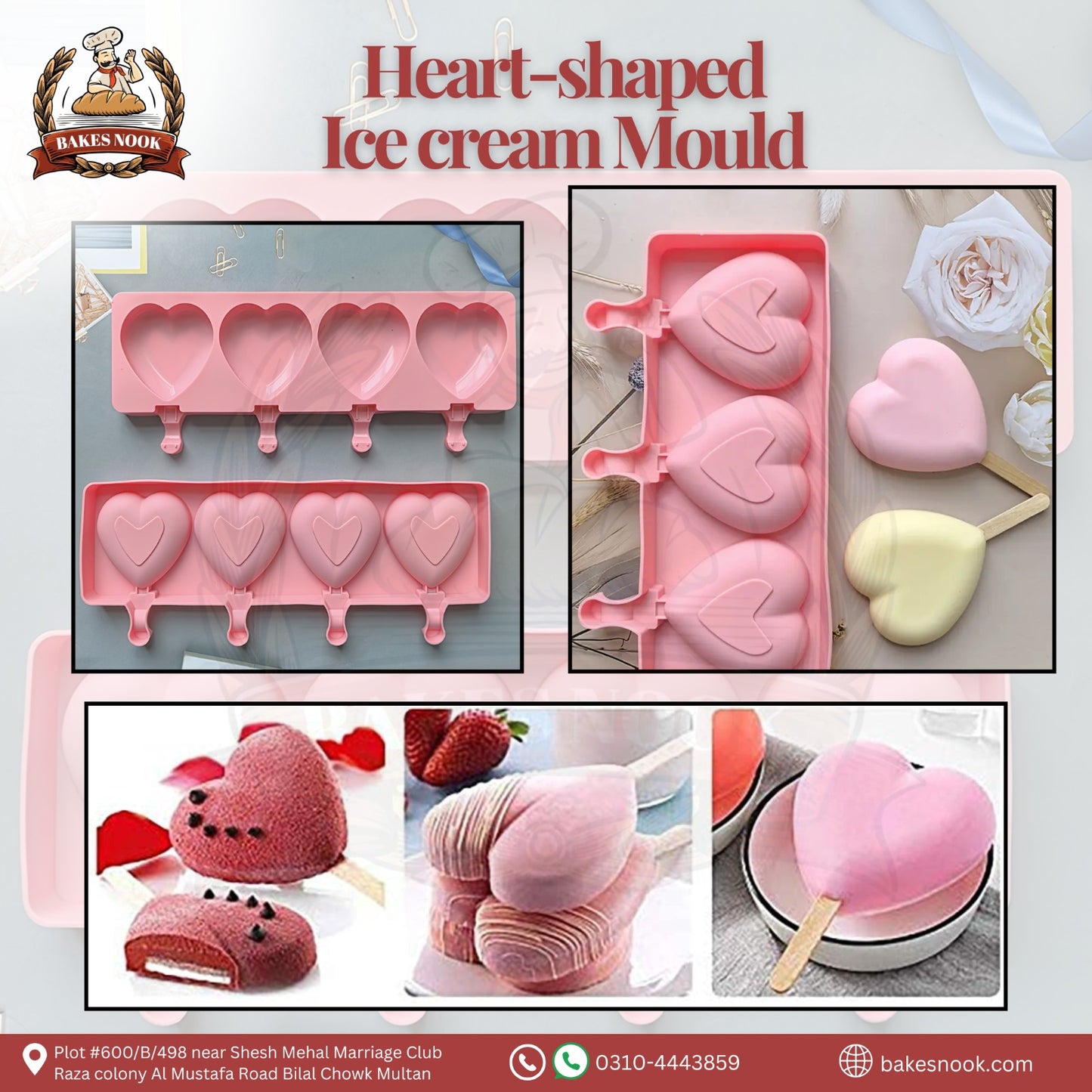 Heart Shaped Ice Cream Mould by BakesNook ❤️🍨