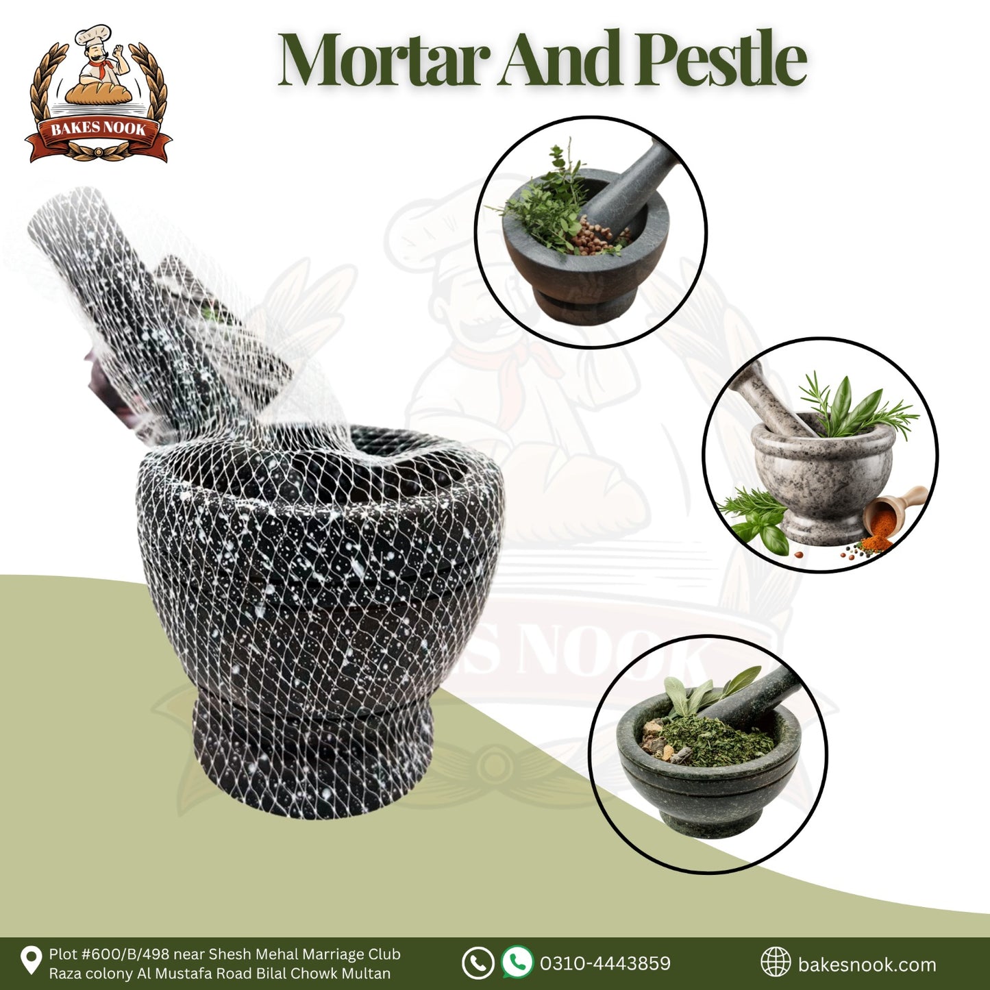 Mortar & Pestle Set by BakesNook 🥣🌿