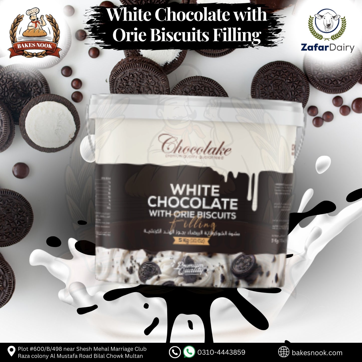 White Chocolate with Oreo Biscuits Filling by BakesNook 🤍🍫🍪