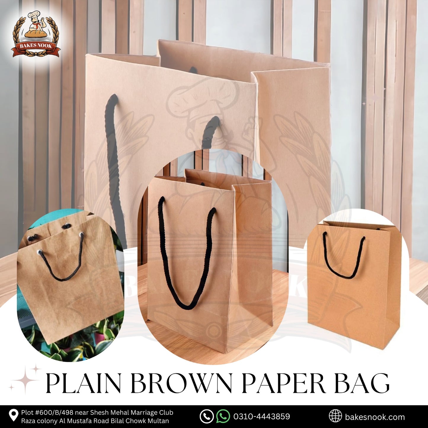 🛍️ Plain Brown Paper Bag with Handle