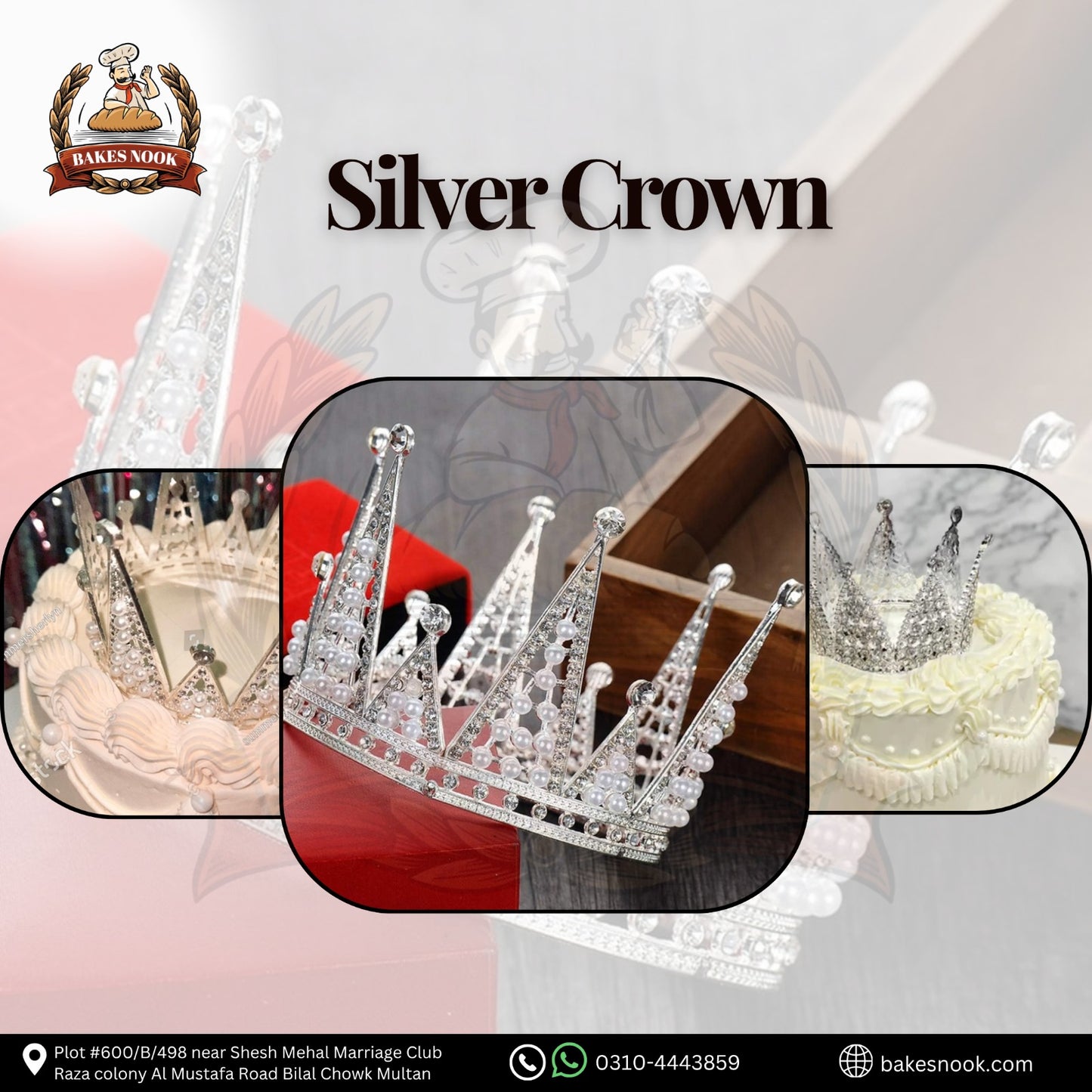 SILVER CAKE CROWN