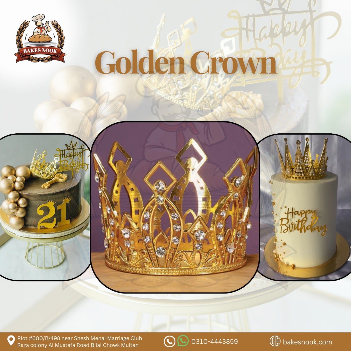 GOLDEN CAKE CROWN LARGE