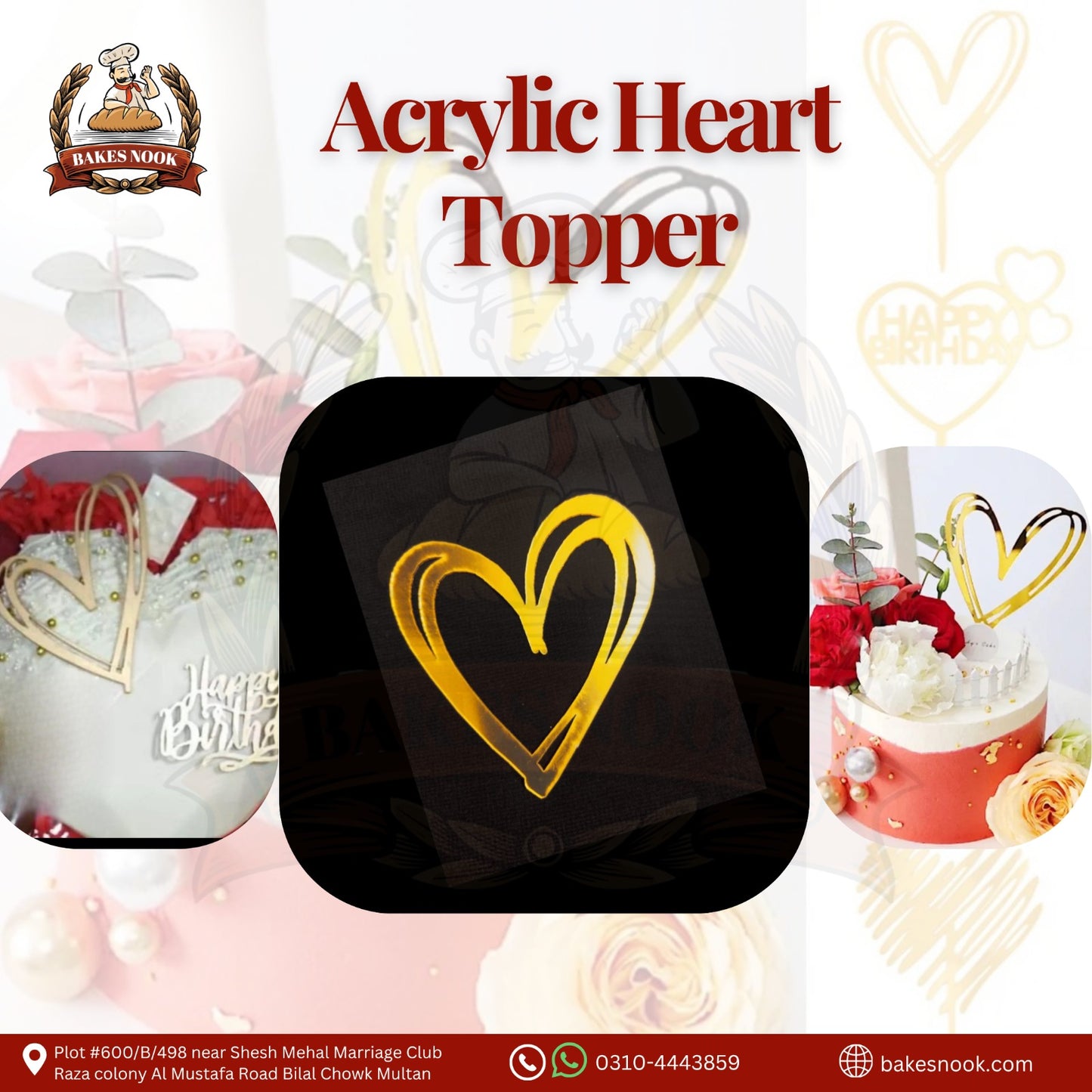 ACRYLIC HEART TOPER
