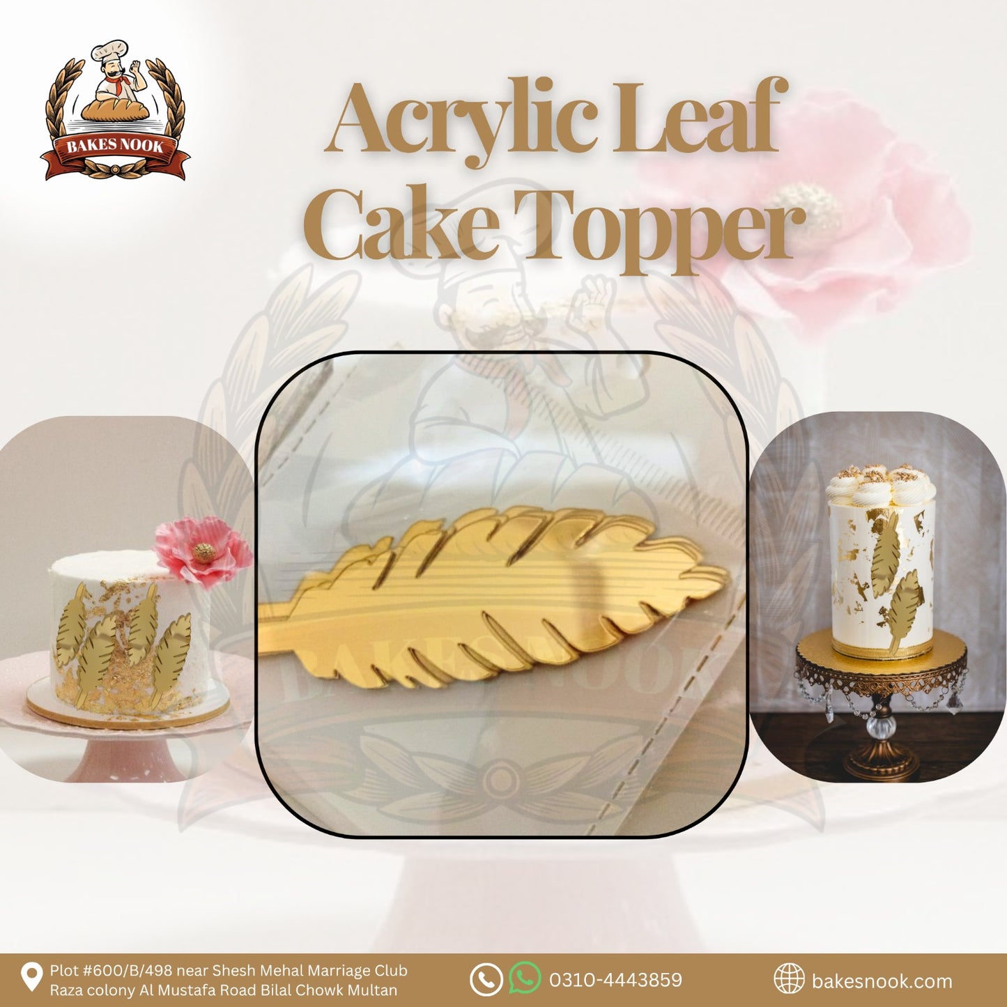 LEAF ACRYLIC CAKE TAG