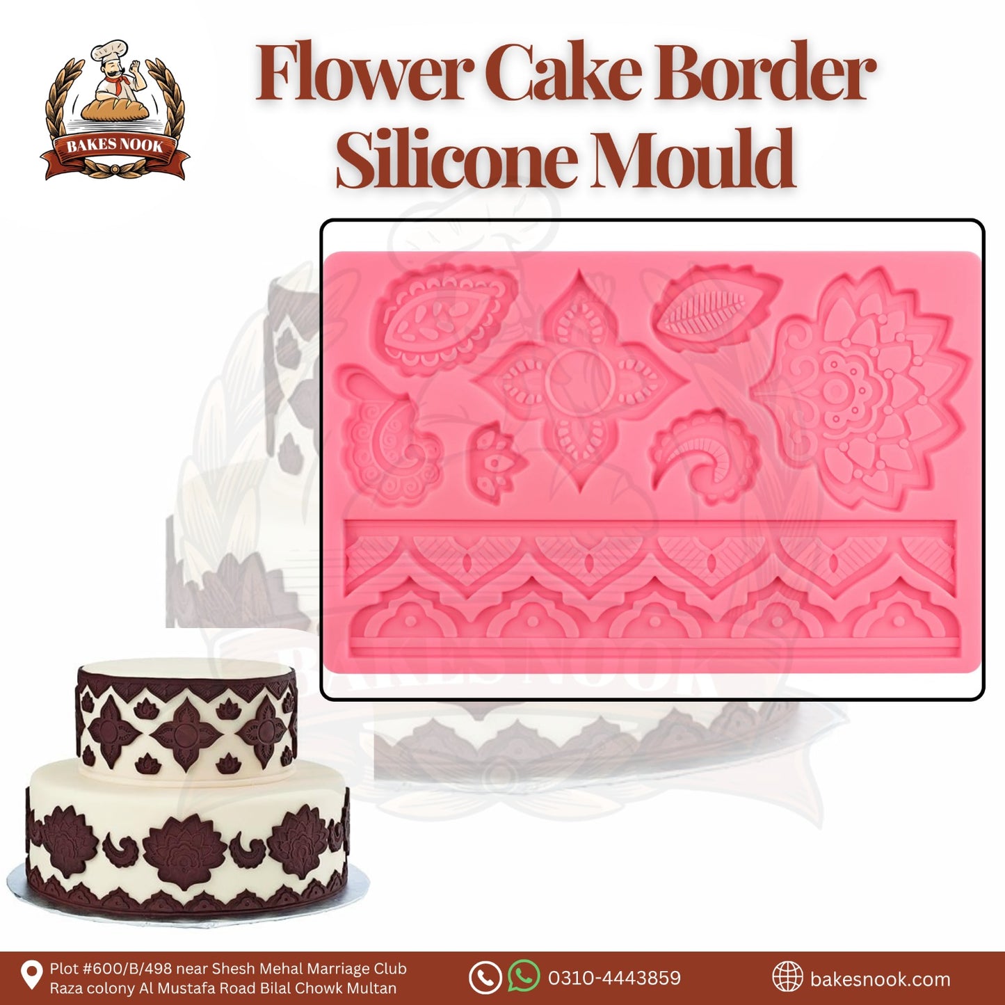 FLOWER CAKE BORDER SILICONE MOULD