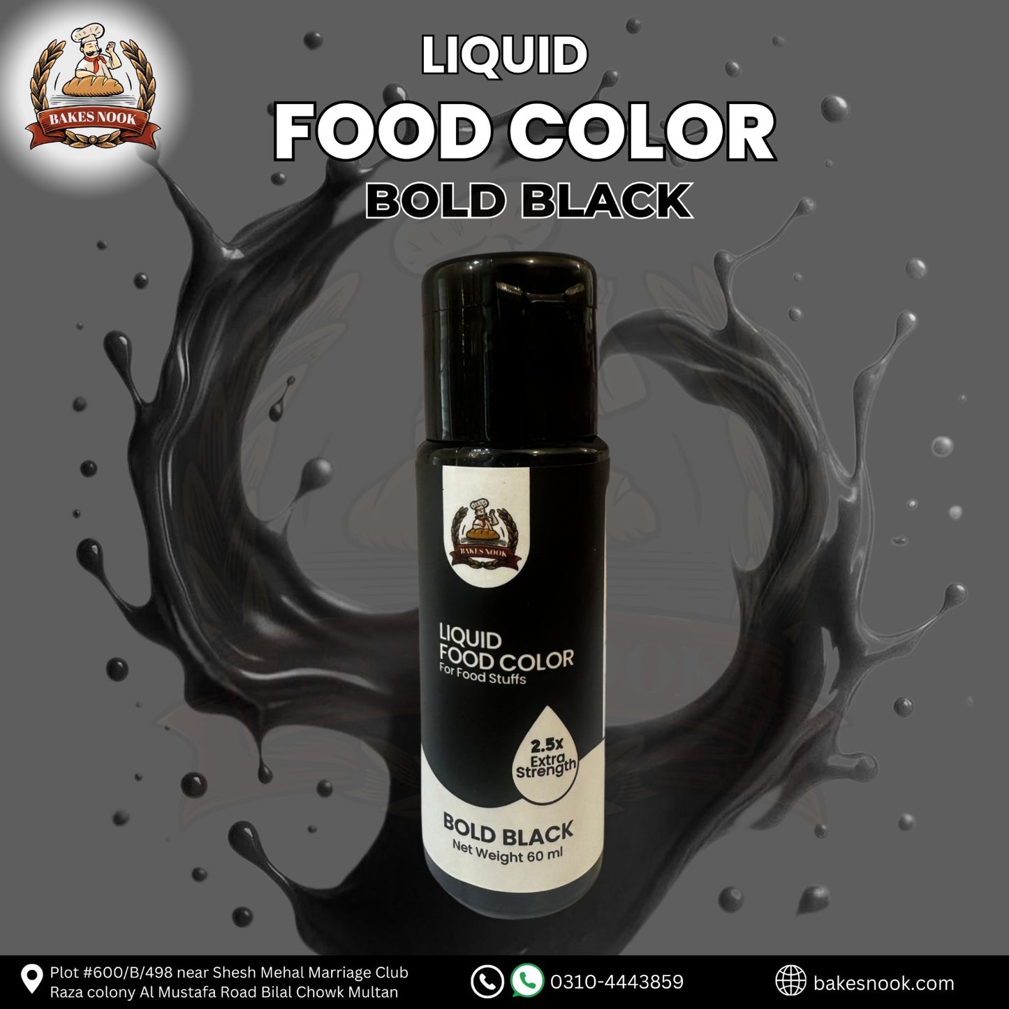 Bold Black Liquid Food Color 60ml