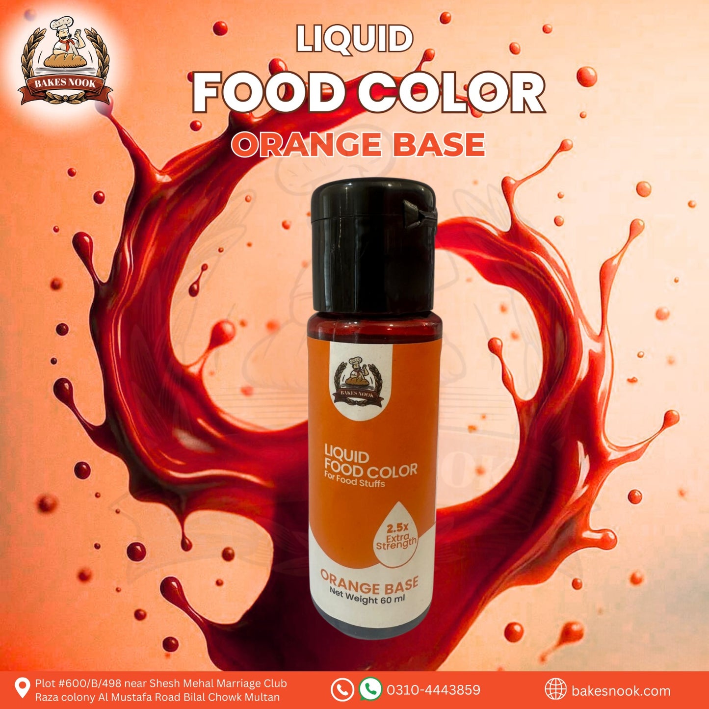 Orange Base Liquid Food Color 60ml