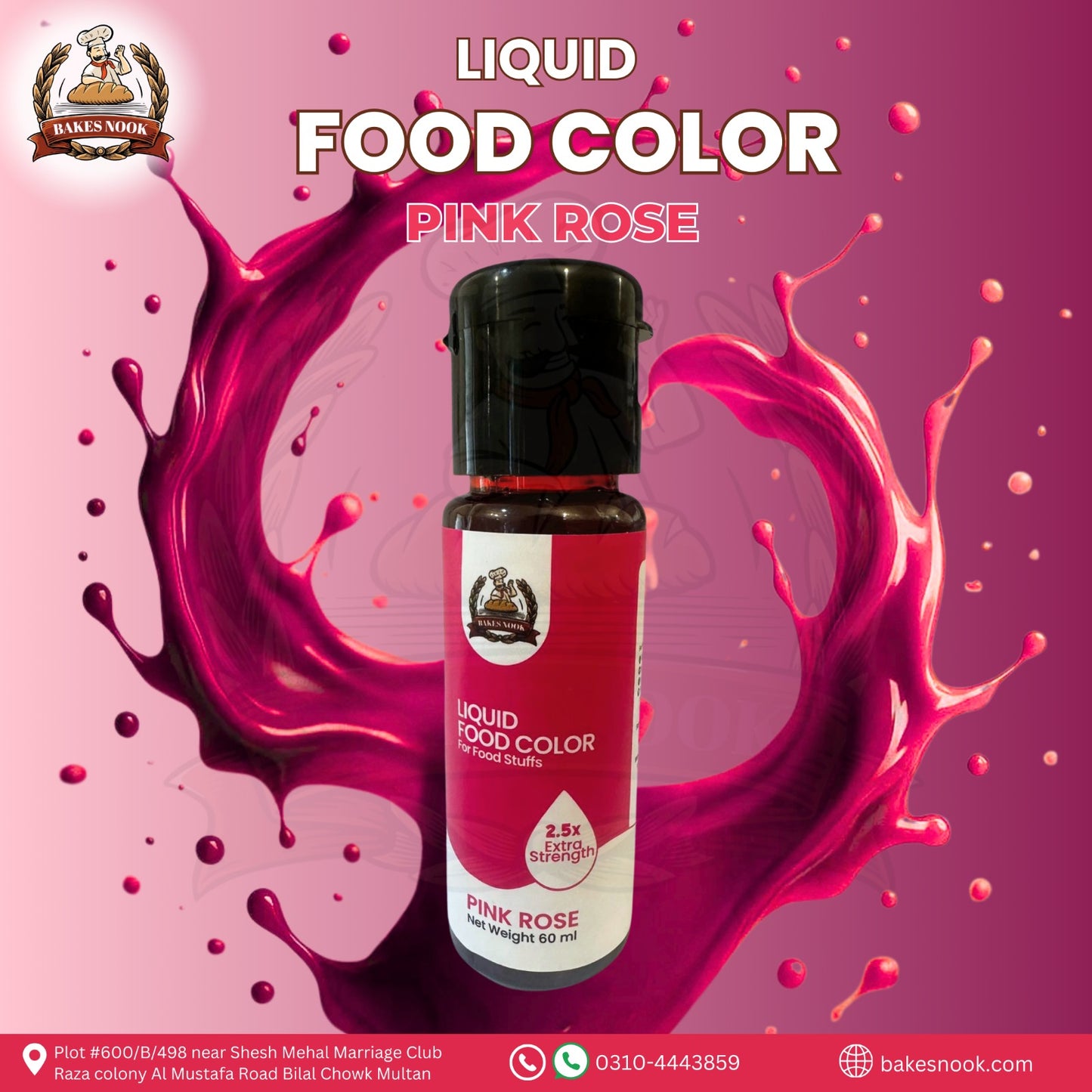 Pink Rose Liquid Food Color 60ml