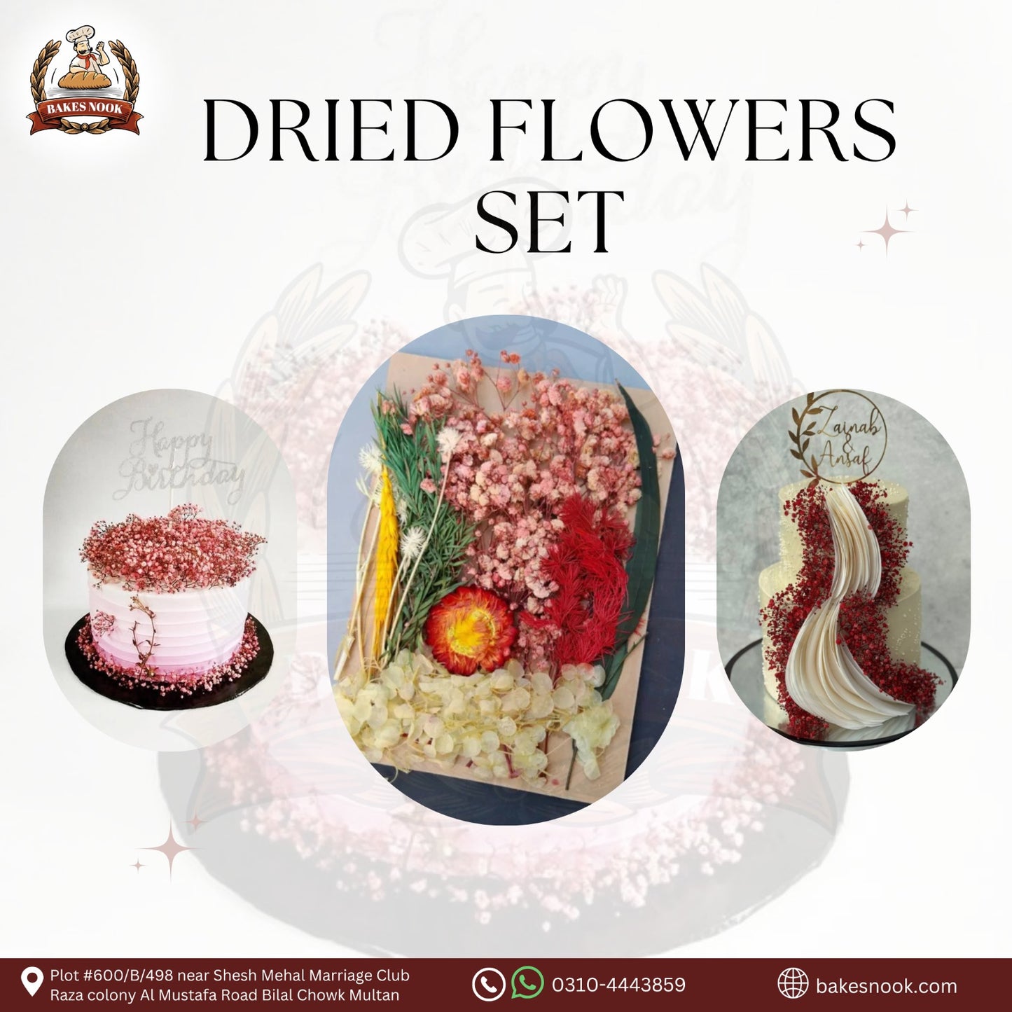 DRIED FLOWER CAKE THEME MULTI