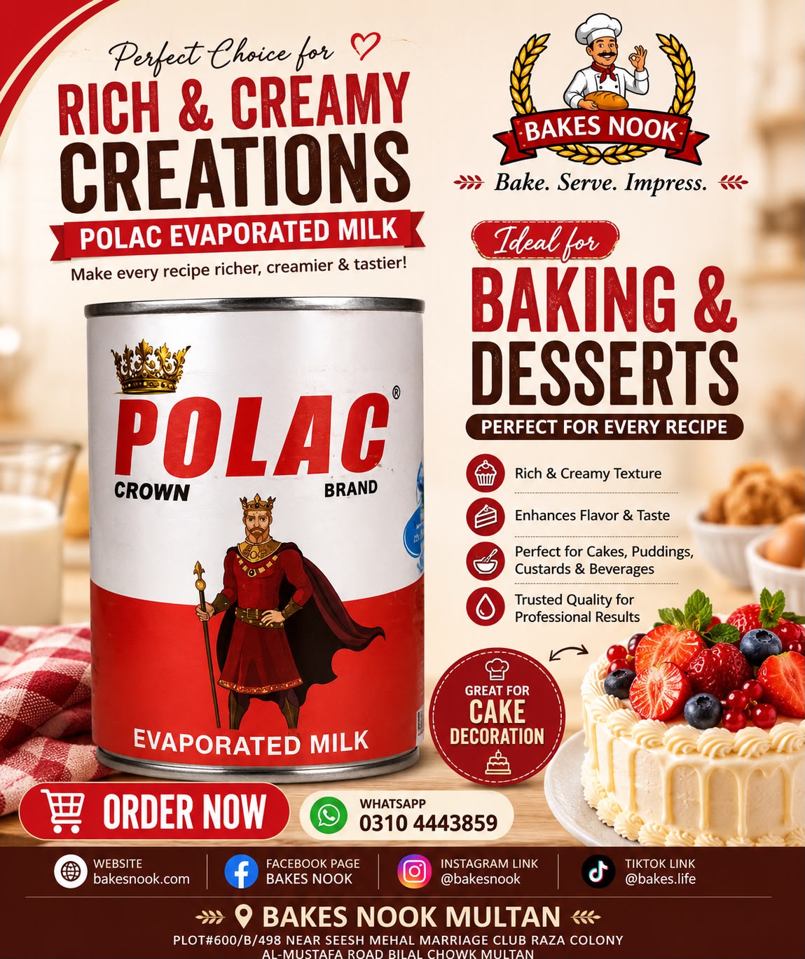 POLAC EVAPORTED MILK (390g)