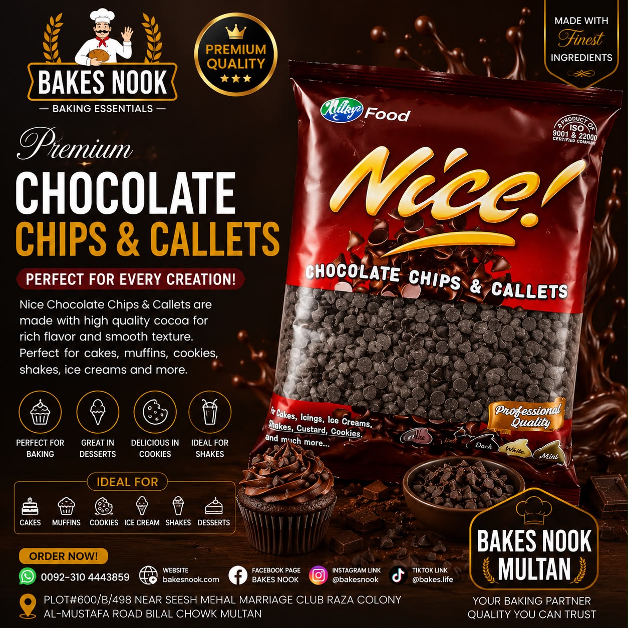 Milkyz Food Nice Black Chocolate Chip 1KG Pack