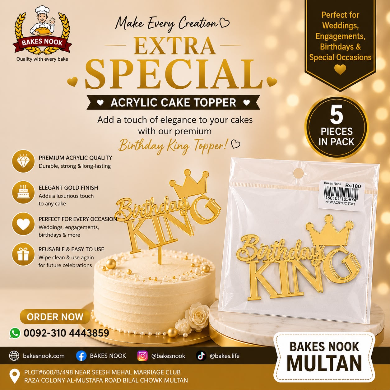 HAPPY BIRTHDAY KING 5PCS TAG