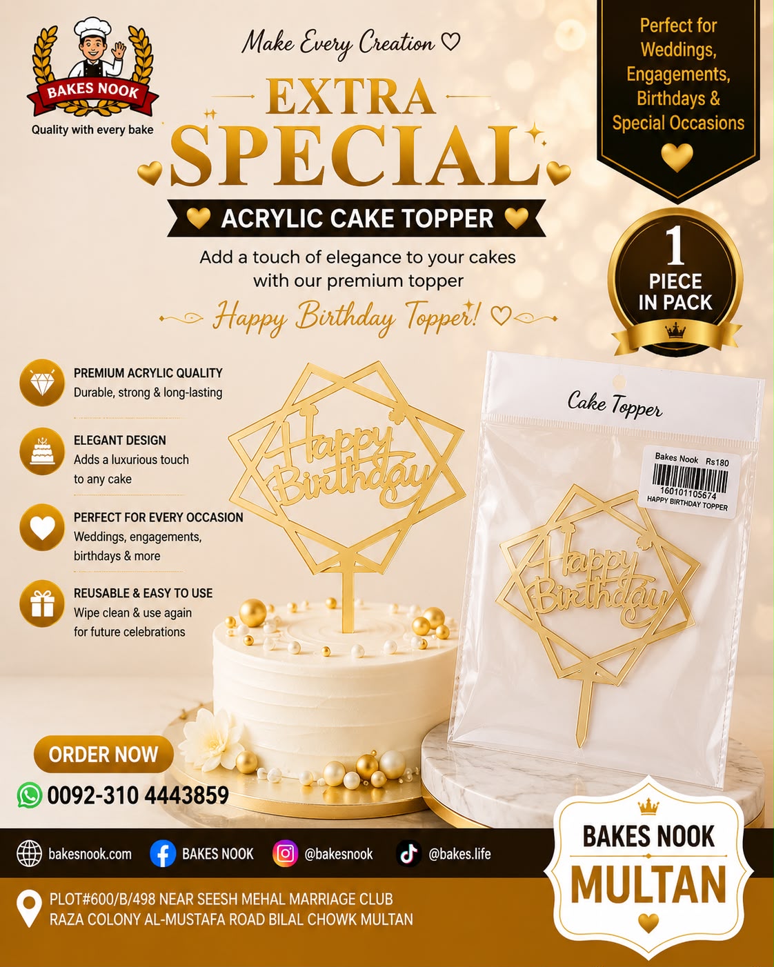 HBD ACRYLIC CAKE TOOPER