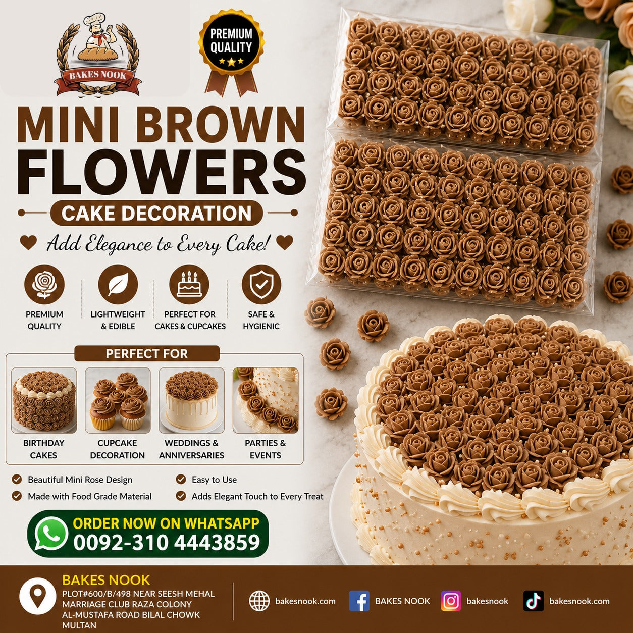 Mini Brown Artifical Flowers