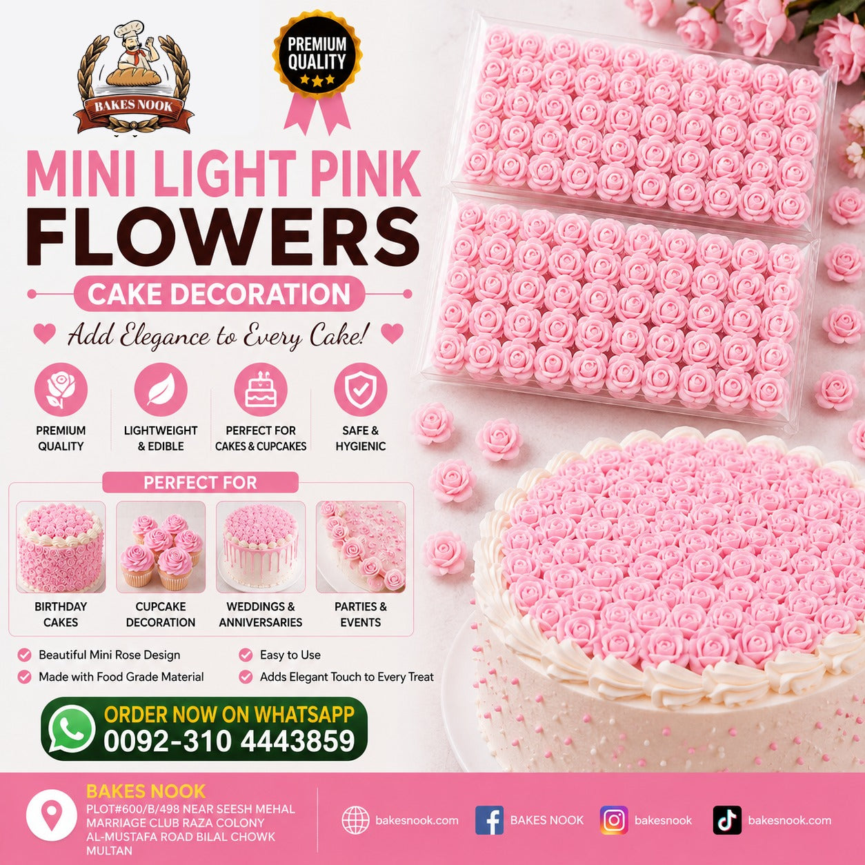 Mini Light Pink Artifical Flowers