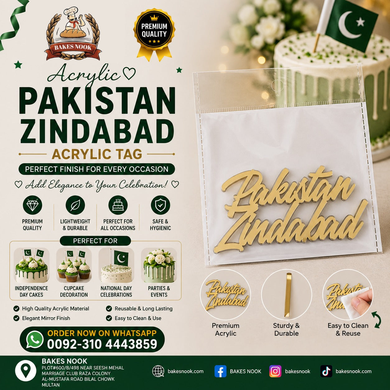 Pakistan Zindabad Acrylic Tag