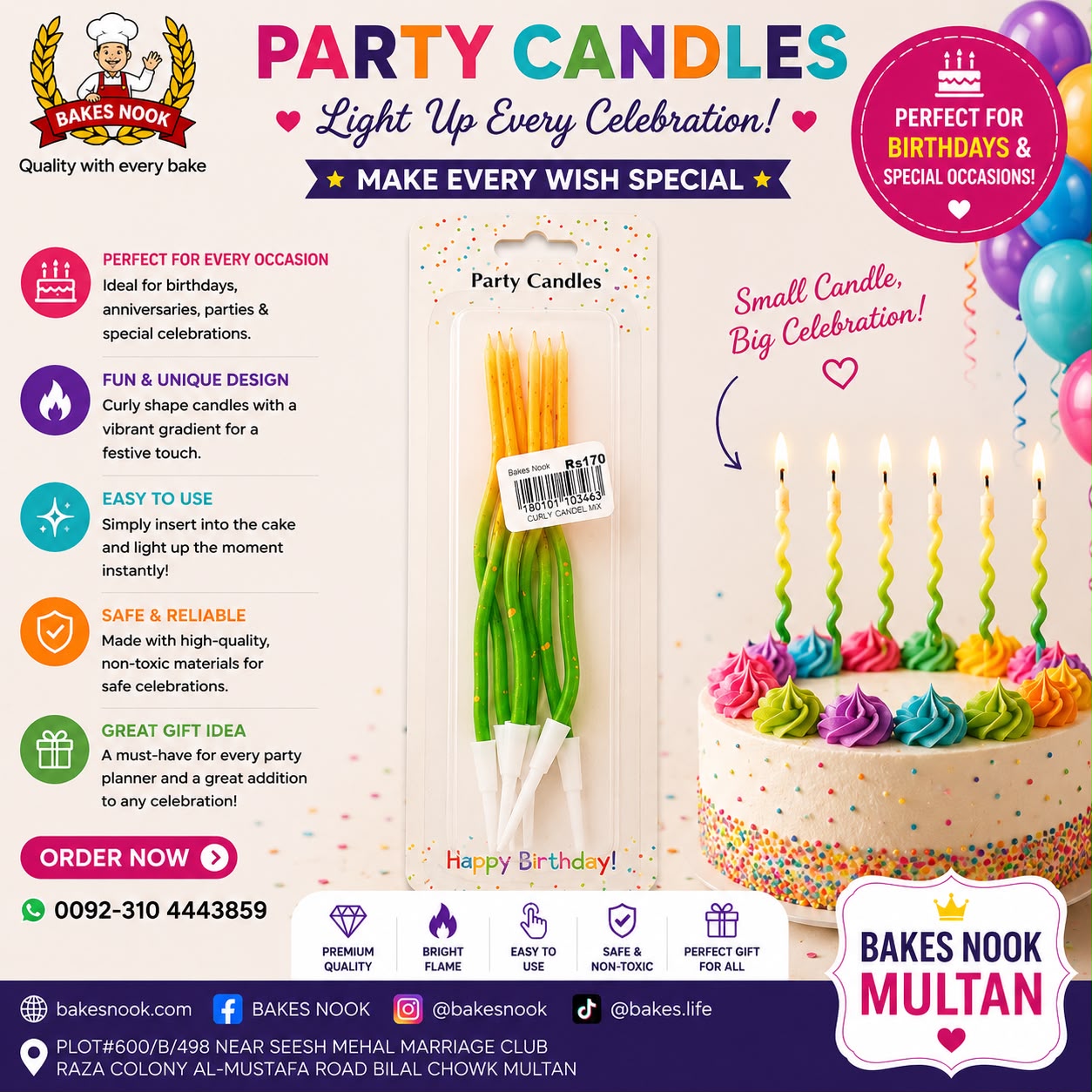 Party Curly Candle by BakesNook