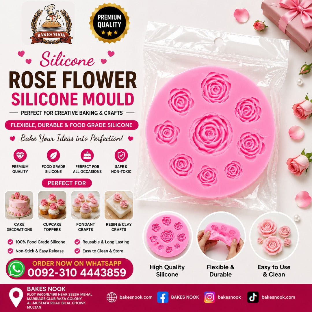 Silicone Rose Mould by BakesNook