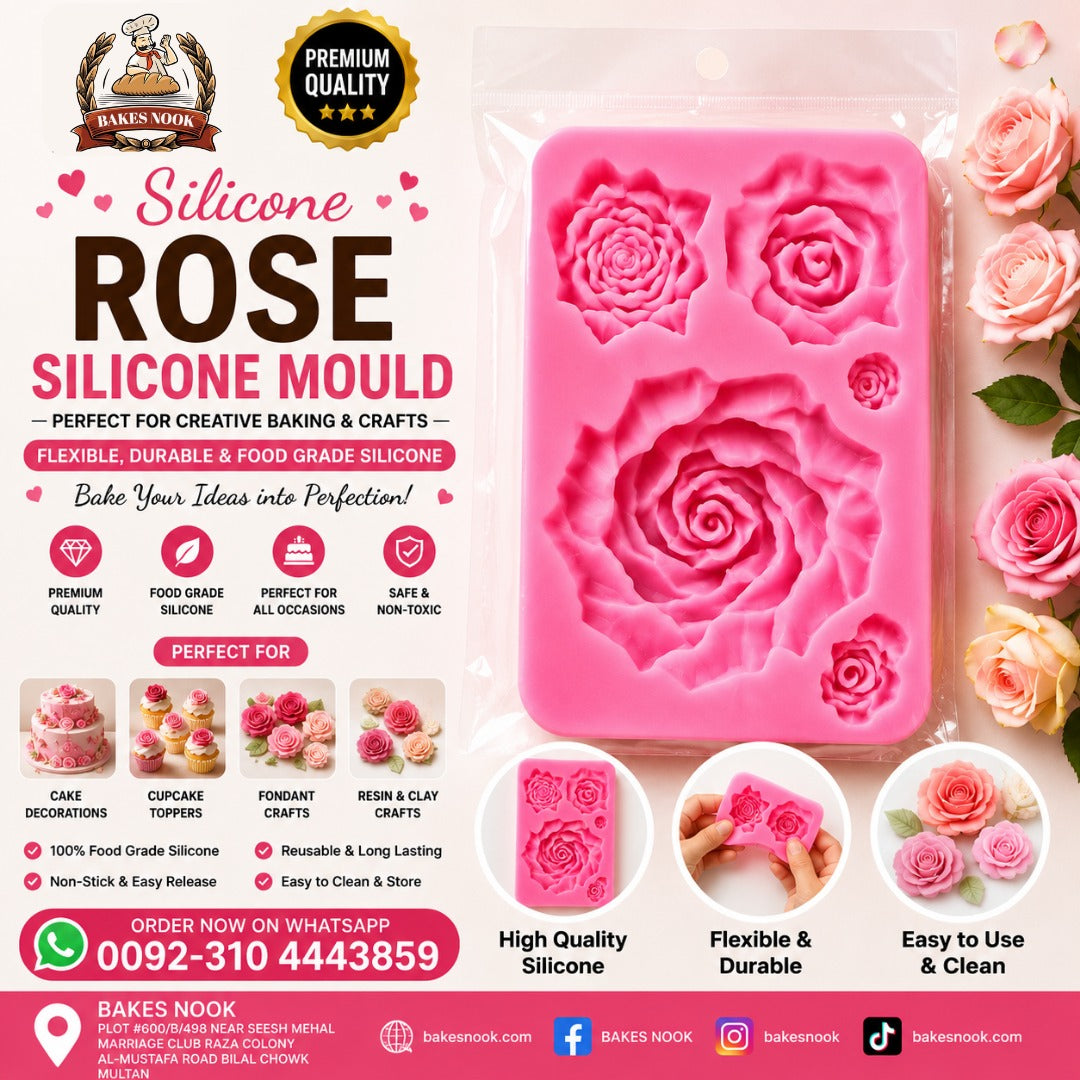 Rose Silicone Mould by BakesNook