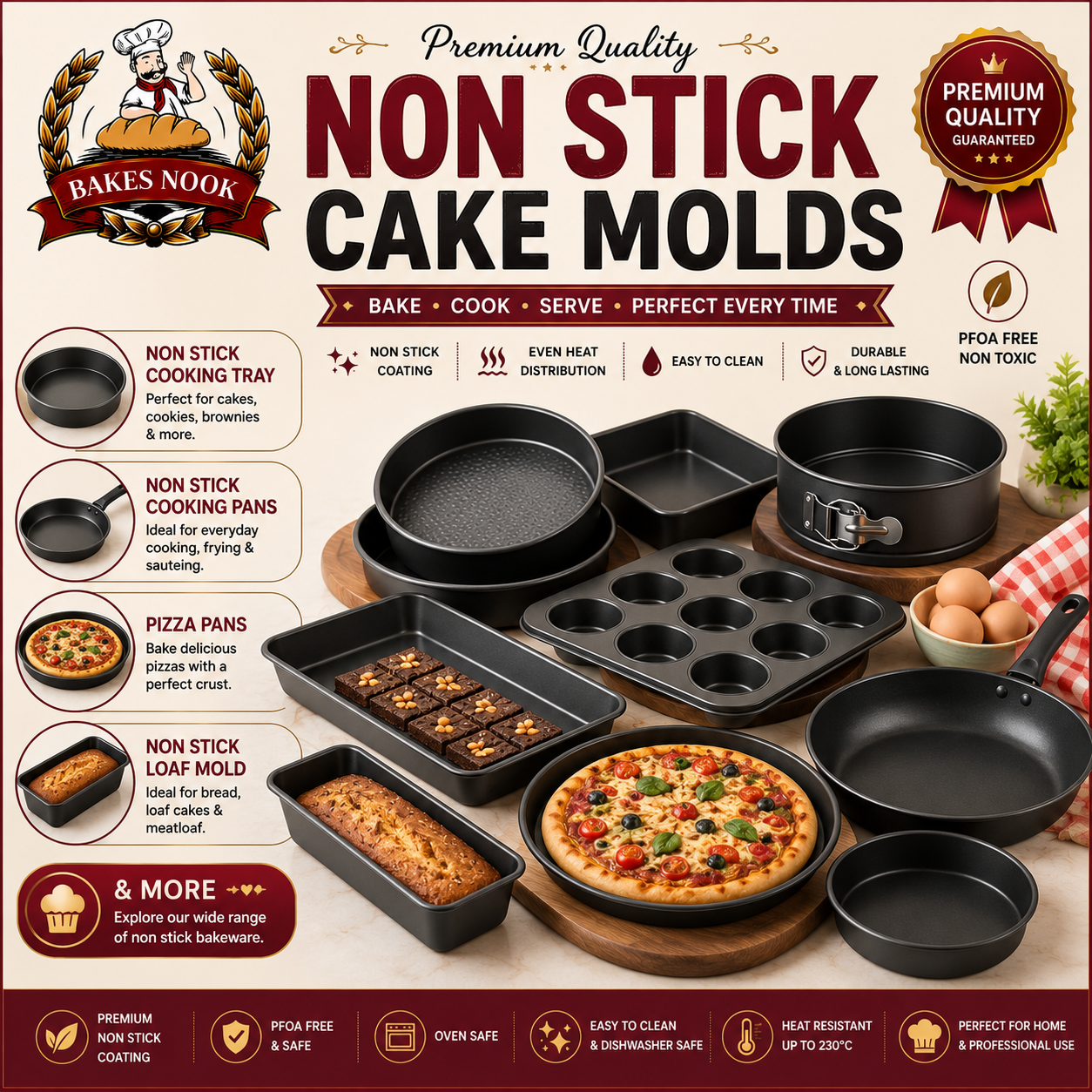 NON STICK CAKE MOLDS
