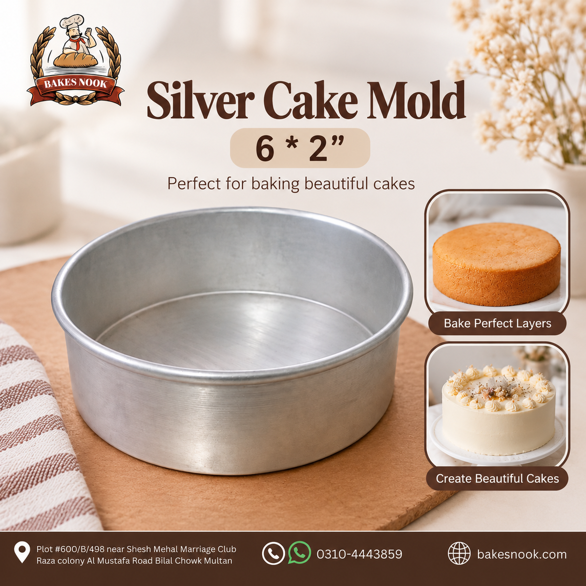 Cake Mould (Round) 6X2 by BakesNook 🎉🍰