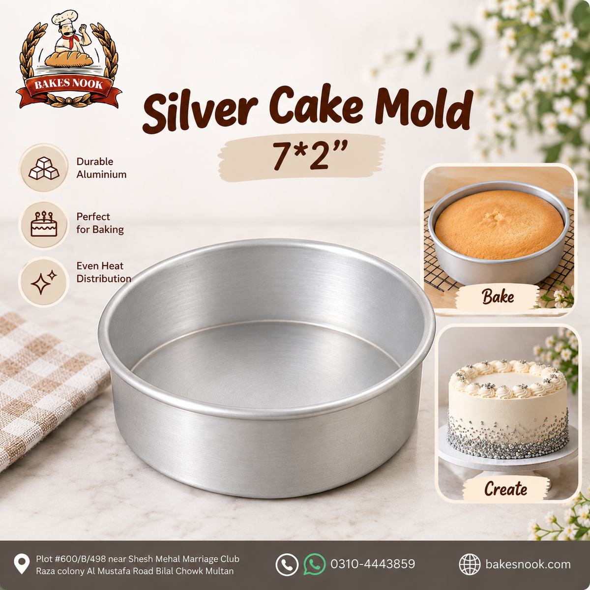 Cake Mould (Round) 7X2 by BakesNook 🎉🍰