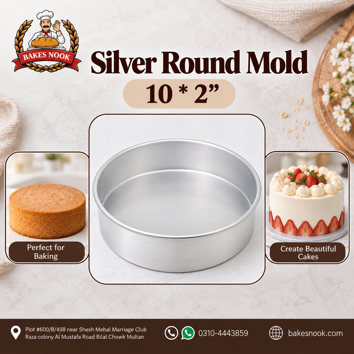 Silver Cake Mold 10*2