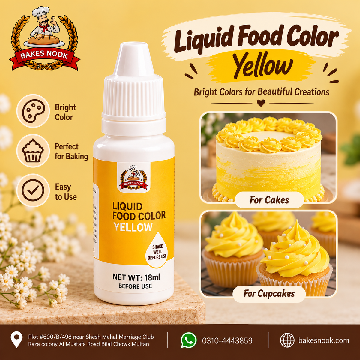 Liquid Food Yellow Colour 18ml