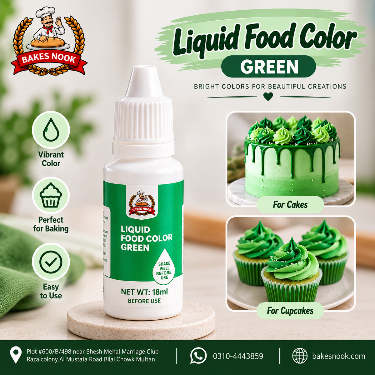 Liquid Food Green Colour 18ml