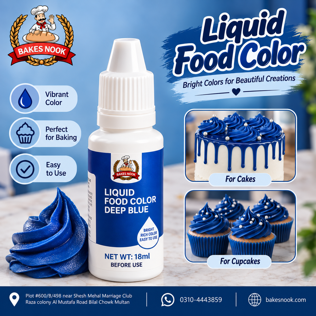 Liquid Food Deep Blue Colour 18ml
