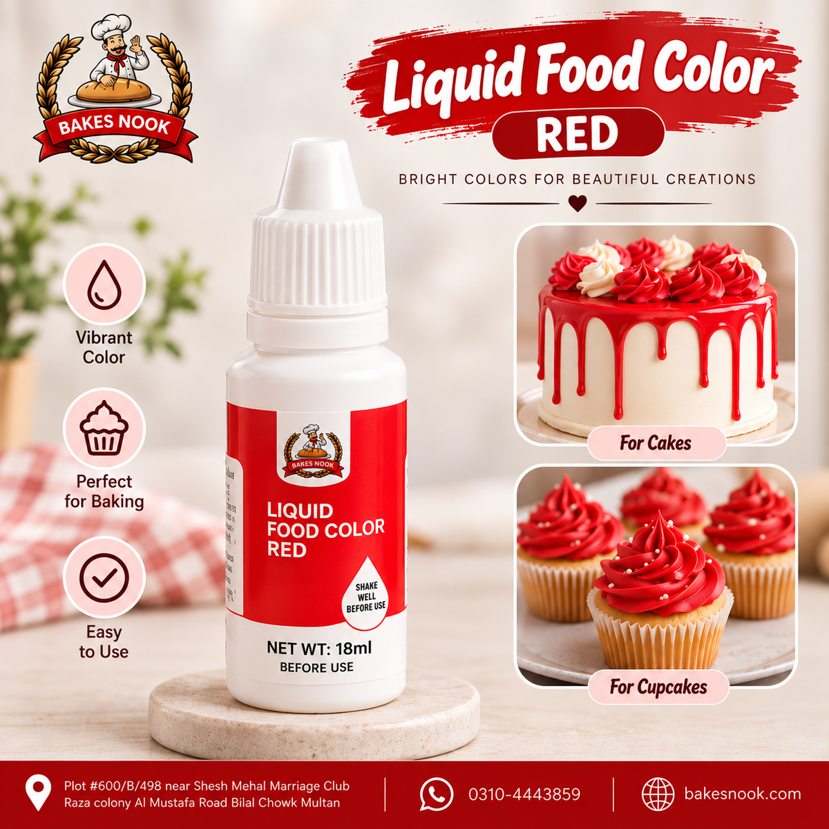 Liquid Food Red Colour 18ml