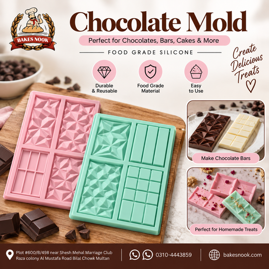 🍫 Colorful Geometric Silicone Chocolate Bar Mold