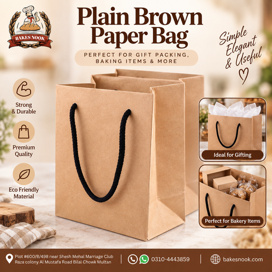 🛍️ Plain Brown Paper Bag with Handle