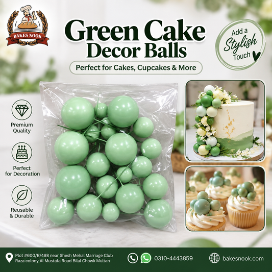 Green Cake Decor Balls