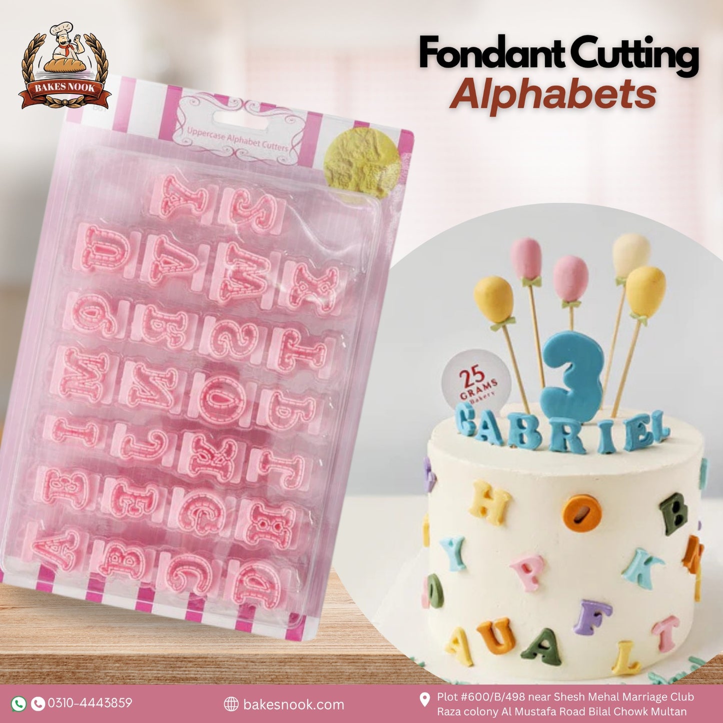 Fondant Cutting Alphabet Set by BakesNook