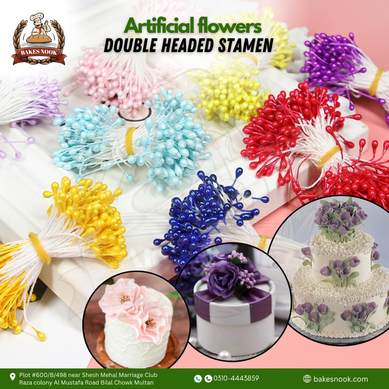 Artificial Flowers with Double-Headed Stamen by BakesNook (20 Stamen set)