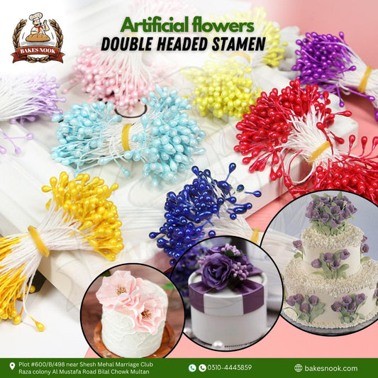 Artificial Flowers with Double-Headed Stamen by BakesNook (20 Stamen set)