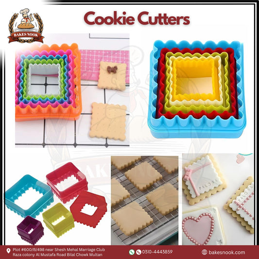 Square-Shaped Cookie Cutter Set by BakesNook